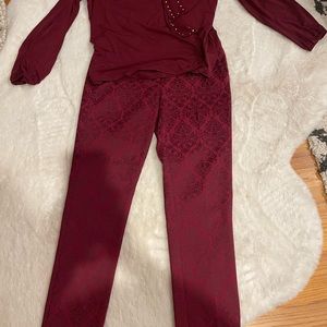 Michael Kors rich cranberry textured pants.  Size 4 (waist 15) inseam 28, rise 9